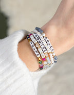 Elevated Faith Christian Jewelry Bracelet with colorful beads and inspirational letter charms