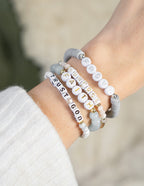 Elevated Faith Christian Jewelry Bracelet with uplifting words like Trust God and Faith on stylish beaded design