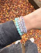 Elevated Faith Christian Jewelry Bracelet featuring wooden letters and colorful beads for inspirational wear