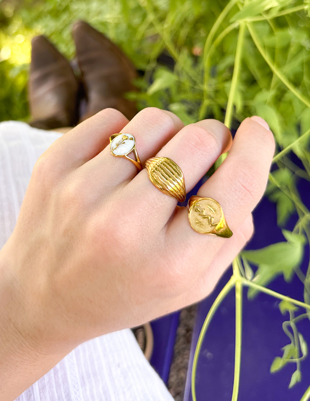 Elevated Faith Christian Jewelry ring set featuring unique gold designs for stylish faith expression