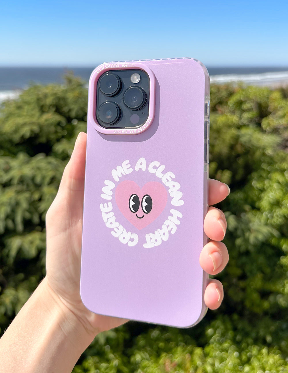 Elevated Faith Christian iPhone Case in Purple with Cute Graphic and Inspirational Text