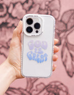 Elevated Faith Christian iPhone Case with 'God is Great' design in pastel colors