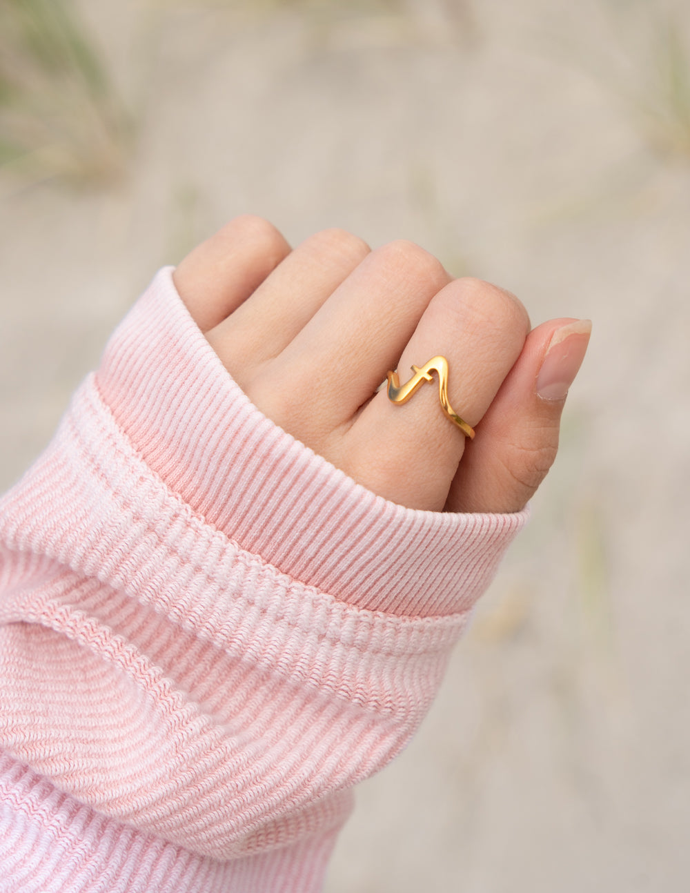 Gold Wave Ring by Elevated Faith, a stylish piece of Christian jewelry for everyday wear