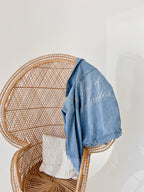 Elevated Faith Christian Jacket in Denim with 'Set of Miracles' Embroidery for Casual Wear