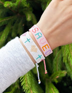 Elevated Faith Christian Jewelry Bracelet set featuring colorful beads with faith-based messages