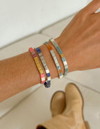 Elevated Faith Colorful Letter Bracelet Set, a stylish Christian Jewelry Bracelet for daily wear