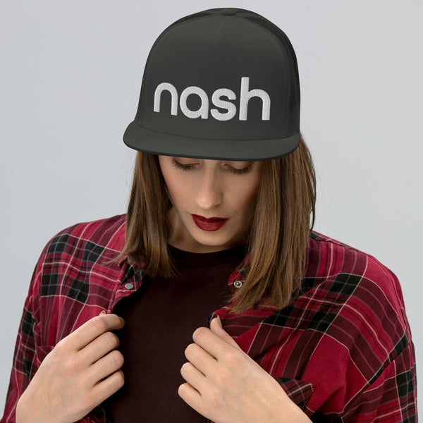 Nash 3d Puff Embroidered Trucker Cap, Hat, Nashville, Tennesee, nash hat