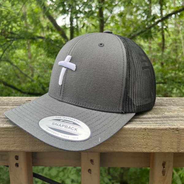 The Cross 3d Puff Embroidered Trucker Cap, Christian Hat, Cross Hat