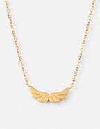 Gold Wing Pendant Necklace from Elevated Faith, perfect example of Christian Jewelry