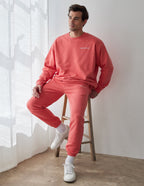 Elevated Faith Christian Crewneck Sweatshirt in Coral with Comfortable Fit for Everyday Wear