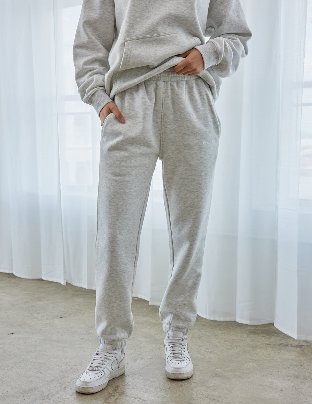 Light gray Elevated Faith sweatpants featuring a comfortable fit, part of Christian Apparel collection