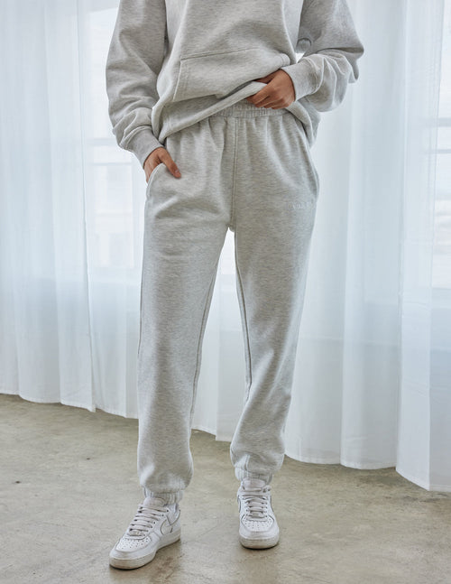 Light gray Elevated Faith sweatpants featuring a comfortable fit, part of Christian Apparel collection