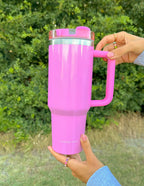 Elevated Faith Pink Tumbler with Handle, Ideal Christian Gifts for Daily Hydration