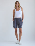 Elevated Faith Christian Shorts in Gray with Comfortable Fit and Side Pockets