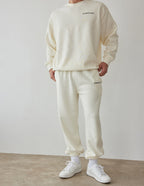 Elevated Faith Cream Sweatpants for Men featuring Christian Apparel design and comfortable fit