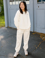 Elevated Faith Cream Sweatpants for Women, perfect for comfortable Christian Apparel