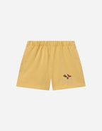 Elevated Faith Yellow Christian Shorts with Butterfly Embroidery for Comfortable Style