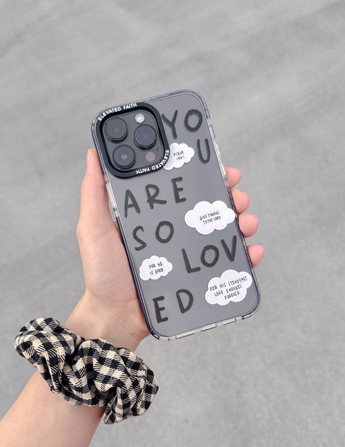 Elevated Faith Christian iPhone Case with motivational quotes 'You Are So Loved' design