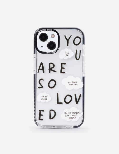 Elevated Faith Christian iPhone Case with uplifting messages and cloud designs for encouragement