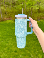 Elevated Faith Tumbler in Light Blue with Straw, Perfect for Christian Gifts