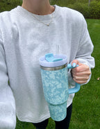 Elevated Faith Floral Tumbler with Straw in Hand, Perfect Christian Gifts for Everyday Use