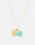 Blue Enamel Heart Logo Necklace