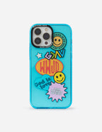 Elevated Faith Christian iPhone Case with colorful stickers and positive messages about faith
