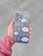 Elevated Faith Christian Phone Case with uplifting colorful quotes and cloud designs