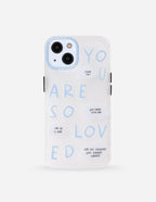 Elevated Faith Christian Phone Case with inspirational message 'You Are So Loved' and colorful design