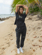 Elevated Faith Black Sweatpants as part of Christian Apparel for casual beach style and comfort