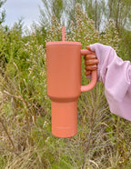 Elevated Faith Tumbler in peach color, perfect for Christian gifts and everyday hydration