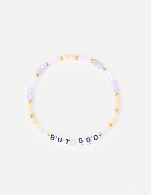 Elevated Faith Christian Jewelry Bracelet featuring colorful beads and the phrase BUT GOD