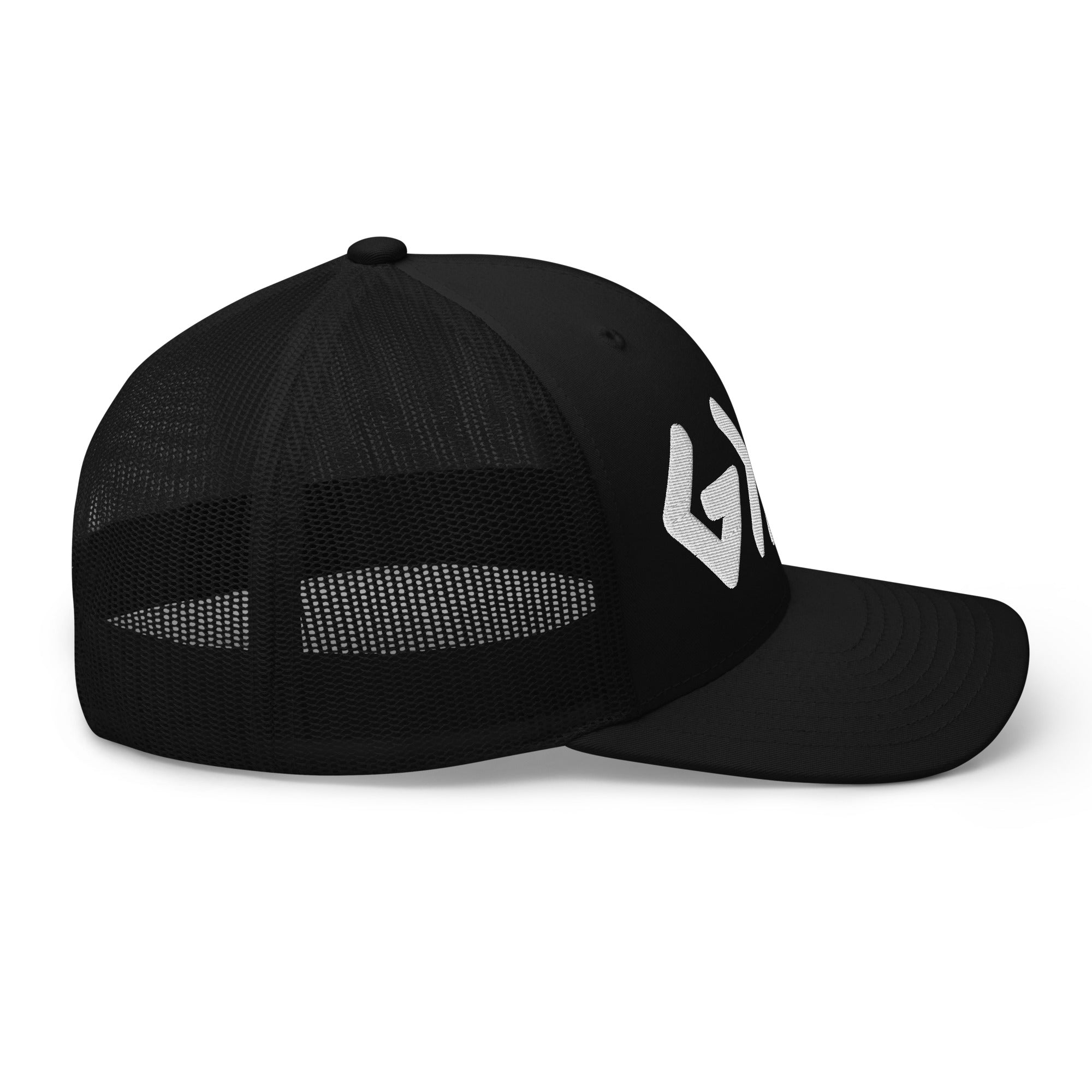 Black Christian Embroidered Hat with Mesh Back for Stylish Comfort