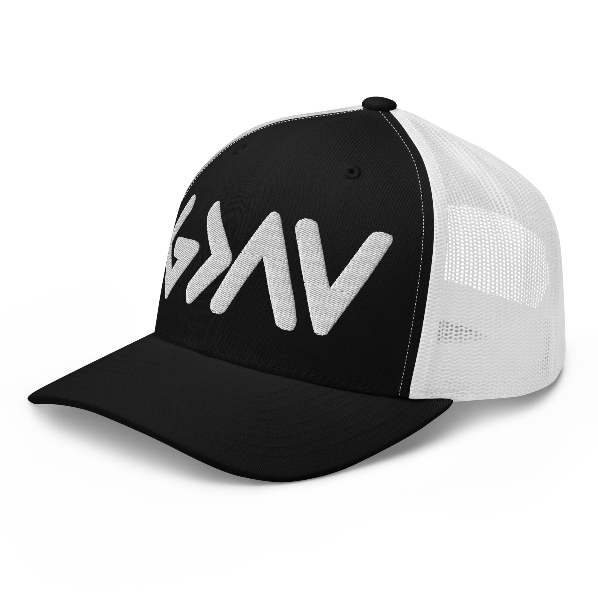 Christian Embroidered Hat in Black and White with Adjustable Snapback Closure