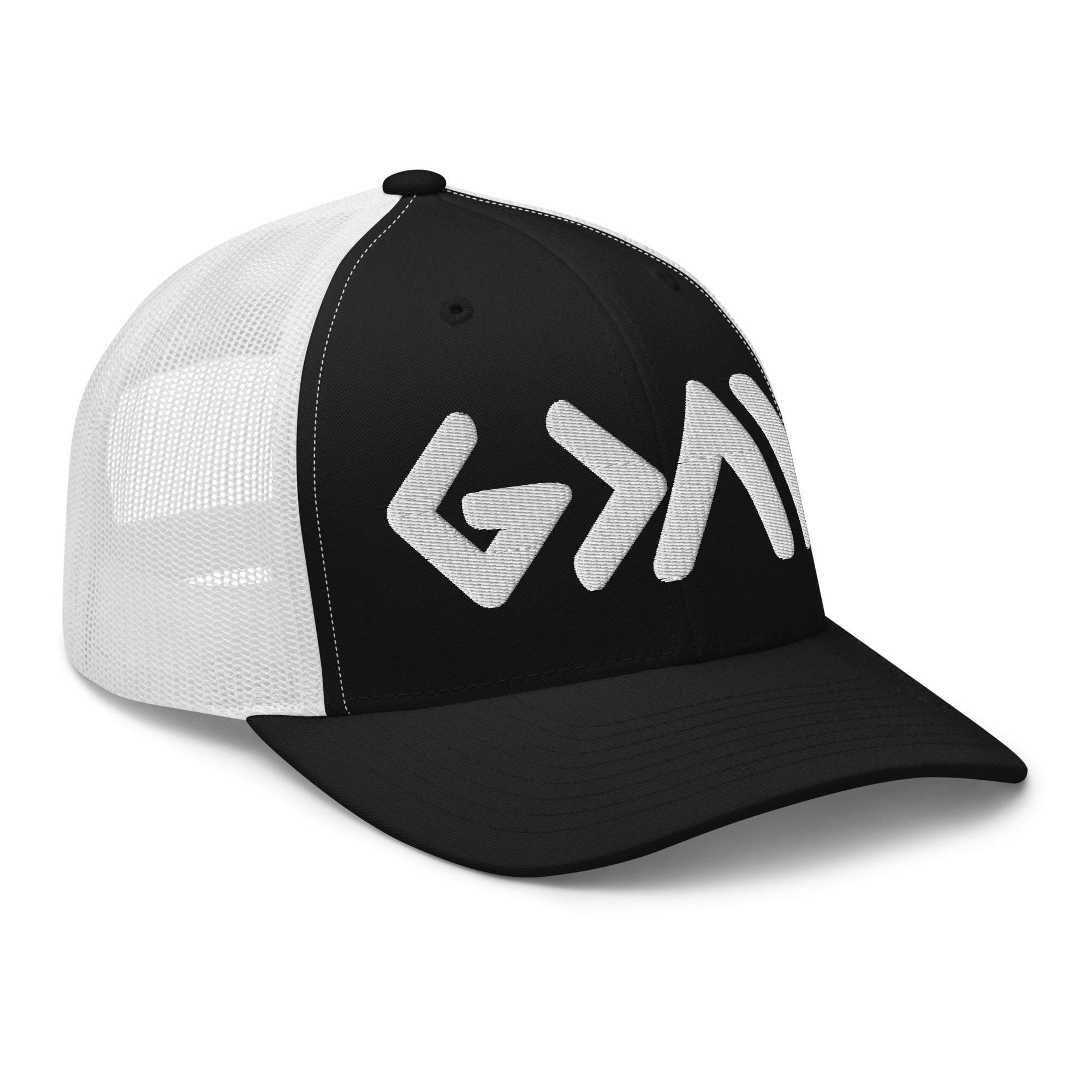 Christian Embroidered Hat in Black and White with a Stylish Design for Everyday Wear
