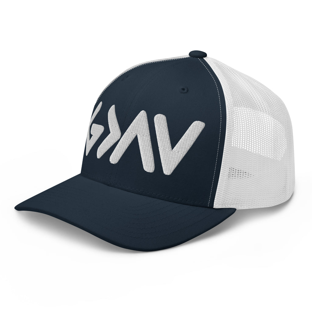 Rep The One Christian Embroidered Hat in Navy with White Mesh Back for Stylish Faith Display