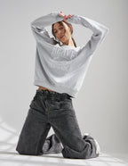 Light Gray Christian Crewneck Sweatshirt with 'Heaven Child of the King' Design for Comfortable Faith Wear