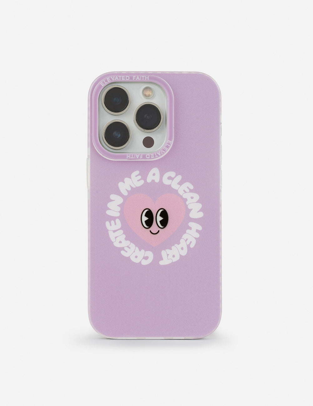 Elevated Faith Christian iPhone Case in Purple with Cute Heart Design and Inspirational Quote