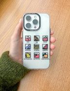 Elevated Faith Christian iPhone Case with colorful design featuring love, joy, and peace icons