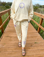 Elevated Faith Christian Apparel Sweatpants in Light Yellow with Inspirational Prints