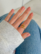 Elevated Faith Christian Jewelry Ring in Gold with Stylish Twist Design for Everyday Wear
