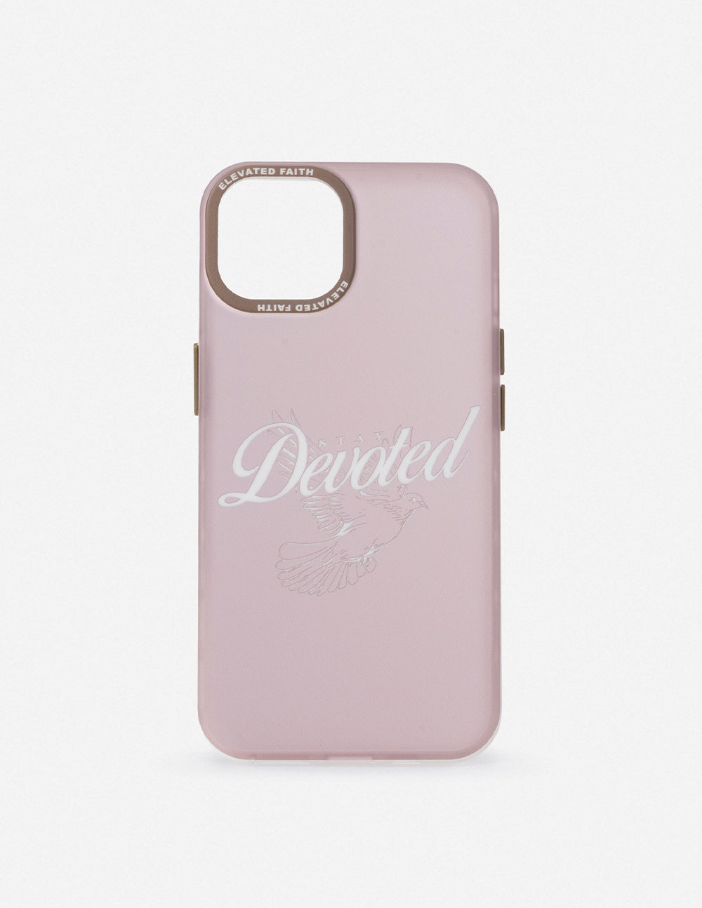 Elevated Faith Christian iPhone Case in Pink with Devoted Design and Flower Graphics