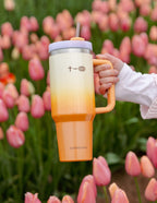 Elevated Faith Tumbler in Orange Ombre Design, Ideal for Christian Gifts and Daily Hydration