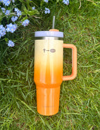 Elevated Faith Orange Gradient Tumbler with Straw, Ideal for Christian Gifts