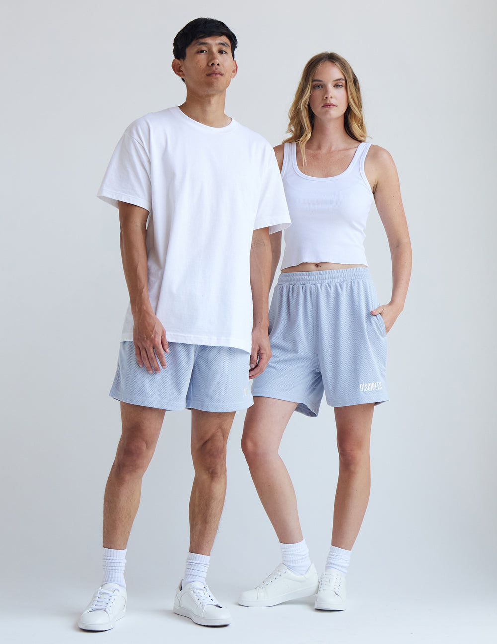 Elevated Faith Christian Shorts in light blue with comfortable fit for casual wear