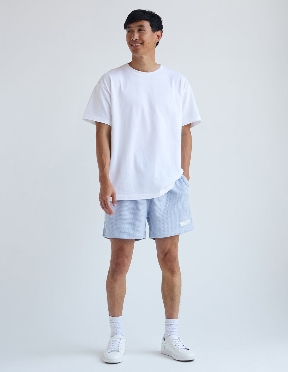 Light blue Christian Shorts from Elevated Faith with a comfortable fit, perfect for casual wear.