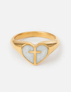 Elevated Faith Heart Ring with Cross Design, a beautiful piece of Christian Jewelry