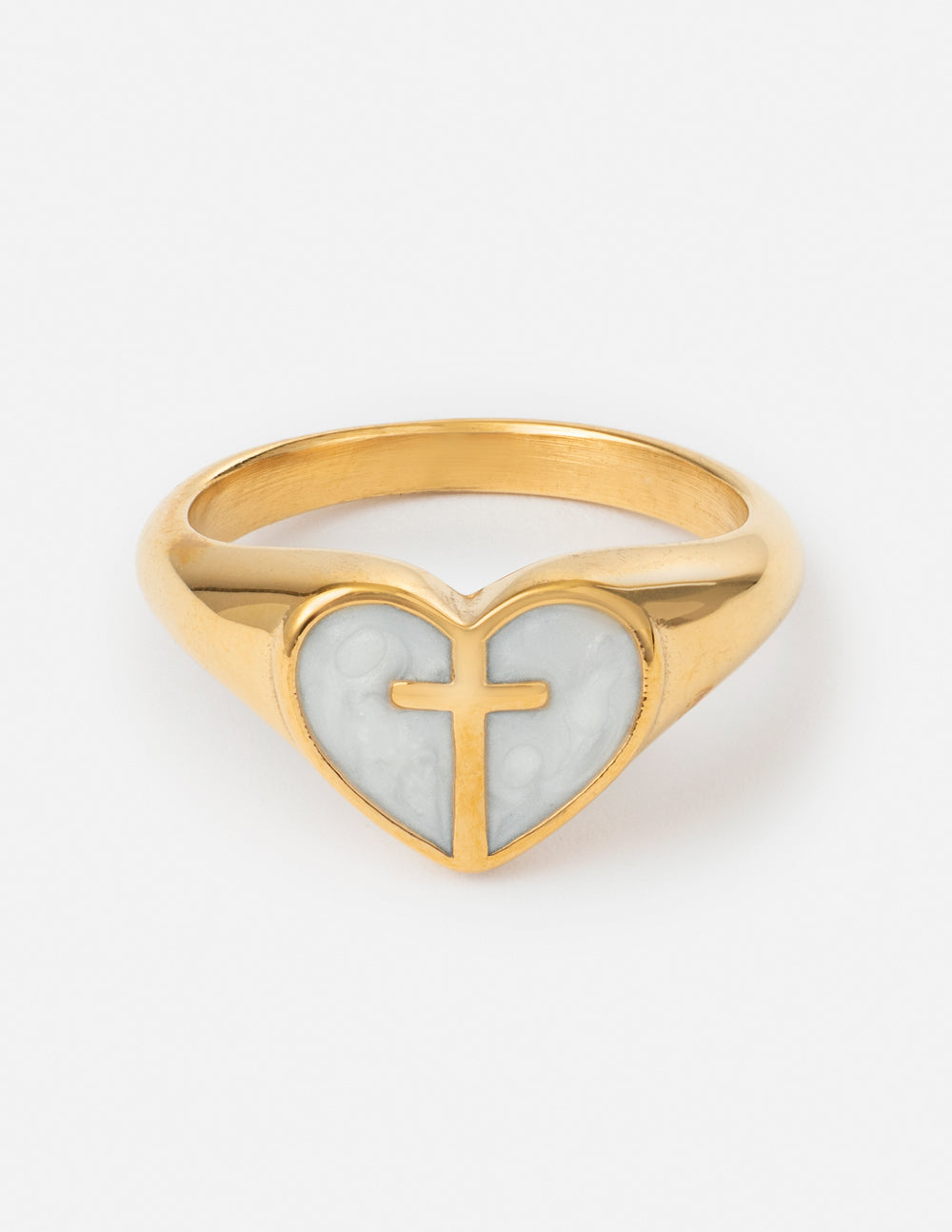 Elevated Faith Heart Ring with Cross Design, a beautiful piece of Christian Jewelry