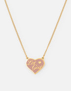 Gold Heart Necklace with 'Let God' Inscription, Ideal Piece of Christian Jewelry
