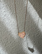 Gold Heart Shaped Necklace with Let God Inscription, a Beautiful Piece of Christian Jewelry